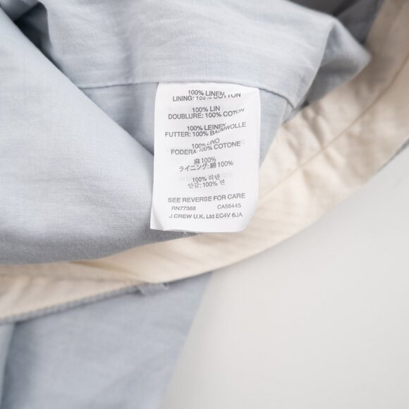 J. CREW pale blue 100% linen shorts size 2 - Picture 6 of 8